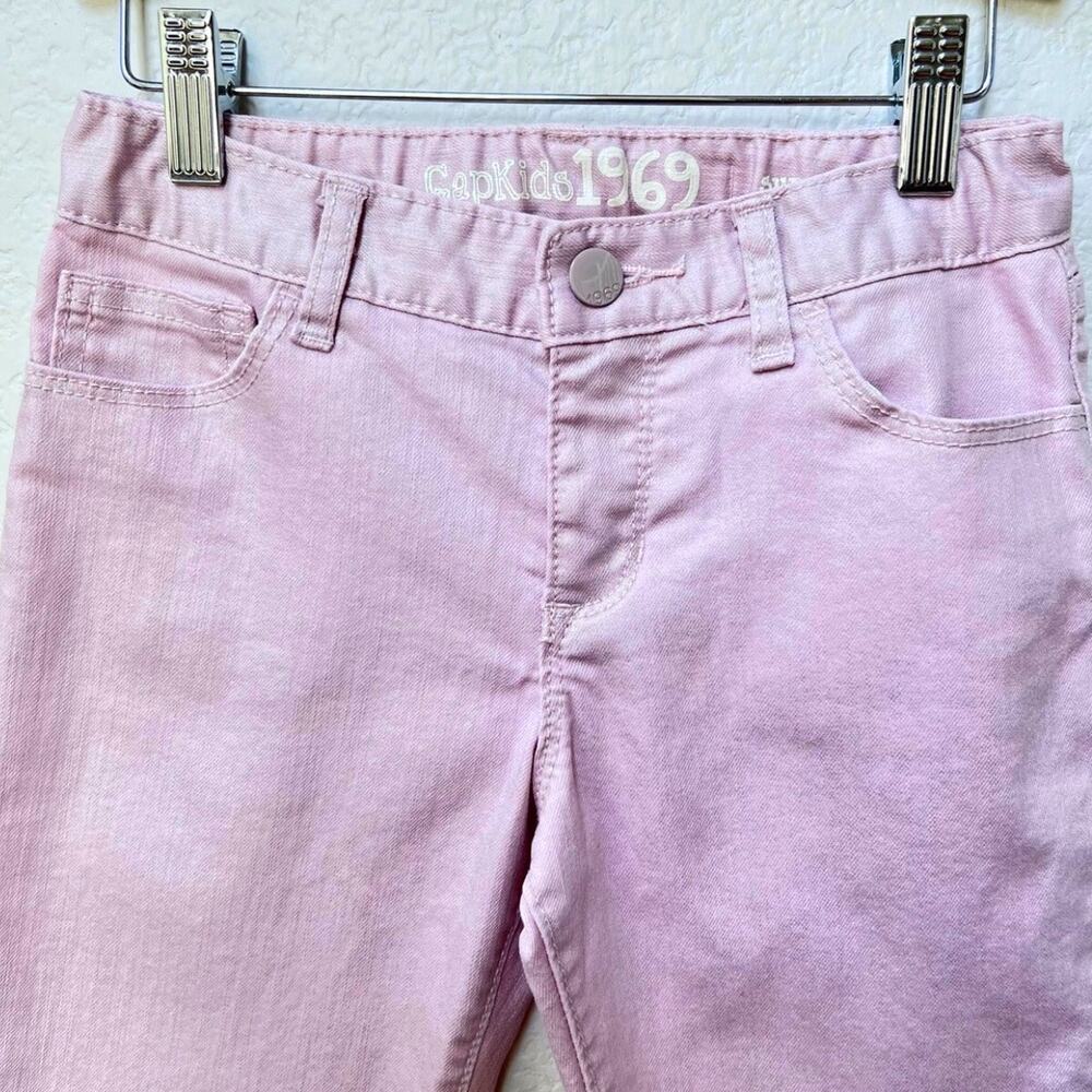 Gap Kids Skinny Jeans Girls Size 10 Pink Shimmer Adjustable Waist Stretch - Picture 3 of 8